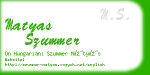 matyas szummer business card